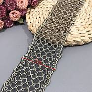 Polyester Embroidery Ribbon, for Crafts Wedding Gift Wrapping, Polka Dot, 2-3/4 inch(70mm), 15 yards(PW-WG78407-14)