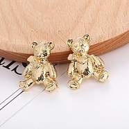 Bear Alloy Hair Barrettes, Frog Buckle Hairpin for Women Girls, Golden, 41.5mm(AJEW-A056-03A-G)