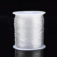 Elastic Stretch Polyester Crystal String Cord, Jewelry Making Bracelet Beading Thread, Clear, 0.7mm, about 109.36 yards(100m)/roll(EW-0.7D-1)