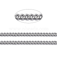Brass Twisted Chains, Curb Chains, Diamond Cut, Soldered, Faceted, with Spool, Oval, Lead Free & Cadmium Free, Platinum, 1.5x1x0.35mm, about 301.83 Feet(92m)/roll(CHC-S109-P)