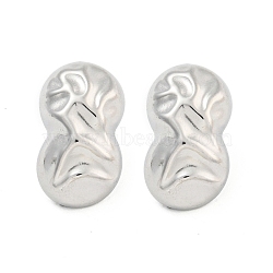 Non-Tarnish Peanut 304 Stainless Steel Ear Studs, Stud Earrings for Women, Stainless Steel Color, 22x13mm(EJEW-L290-032P)