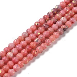 Assembled Natural Dolomite and Synthetic Opal Beads Strands, Dyed, Round, Light Coral, 4mm, Hole: 0.9mm, about 100pcs/strand, 15.87''~15.94''(40.3~40.5cm)(G-Q017-G06-01E-1)