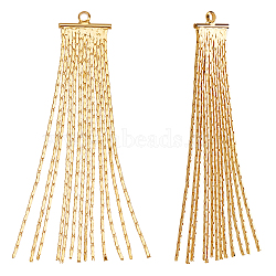 10Pcs Brass Coreana Chain Tassel Pendants, Golden, 49x10x1mm, Hole: 1.4mm(KK-BBC0003-67)