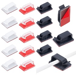 Gorgecraft 90Pcs 3 Color Plastic Upgraded Cable Clips, with Self-Adhesive, Wire Holder Organizer Cord Management for Car, Office and Home, Rectangle, Mixed Color, 20.5x14x9mm, 3 color, 30pcs/color, 90pcs(AJEW-GF0003-74)