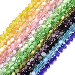 Cat Eye Beads Strands, Star, Mixed Color, 9.5x10x4mm, Hole: 1mm, about 41~42Pcs/strand, 14.37~14.57 inch(36.5~37cm)(CE-C006-03B)