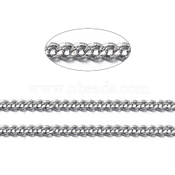 Brass Twisted Chains, Curb Chains, Diamond Cut, Soldered, Faceted, with Spool, Oval, Lead Free & Cadmium Free, Platinum, 1.5x1x0.35mm, about 301.83 Feet(92m)/roll(CHC-S109-P)