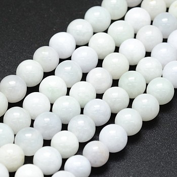 Natural Jadeite Beads Strands, Round, 10mm, Hole: 1mm, about 40pcs/strand, 15.75 inch(40cm)