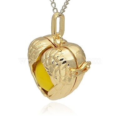Golden Tone Brass Hollow Heart Cage Pendants(KK-J241-08G)-2
