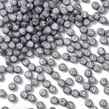 Gray Flat Round Acrylic Beads