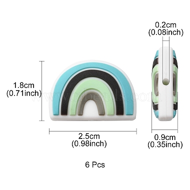 6 pièces de perles focales en silicone écologiques de qualité alimentaire(SIL-YW0001-04B)-4