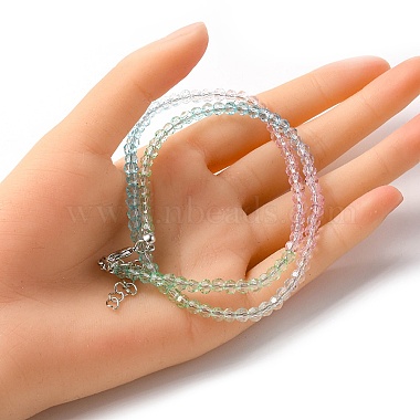 Collier de perles rondes en verre bling pour femme(NJEW-PH01490-03)-5