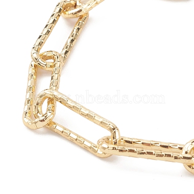 Brass Textured Paperclip Chain Bracelets(BJEW-JB06063)-2
