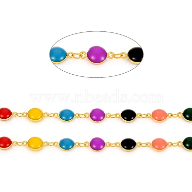 Colorful Brass+Enamel Link Chains Chain