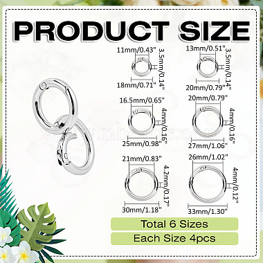 24Pcs 6 Styles Zinc Alloy Spring Gate Rings(FIND-ME0002-10)-2