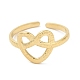 304 anillo abierto de acero inoxidable con corazón hueco para mujer(RJEW-I098-05G)-2