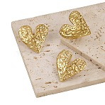304 Stainless Steel Cuff Open Rings for Women, Heart, Golden, US Size 6(16.5mm)(RJEW-F212-04G)
