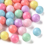 Opaque Resin Beads, Large Hole Beads, No Hole, Round, Mixed Color, 8mm(RESI-G134-03B)