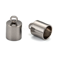 304 Stainless Steel Cord Ends, Stainless Steel Color, 10x6.5mm, Hole: 2.2mm, 6mm inner diameter(X-STAS-E020-7)