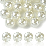 ABS Plastic Imitation Pearl Round Beads, White, 18mm, Hole: 2mm(MACR-YW0002-18mm-82)
