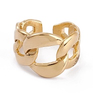Unisex 304 Stainless Steel Finger Rings, Adjustable Rings, Curb Chain Shape, Golden, 4~15mm, Inner Diameter: 17.1mm(RJEW-K233-26G)