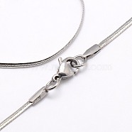 Trendy Men's 304 Stainless Steel Herringbone Chain Necklaces, with Lobster Clasps, Stainless Steel Color, 23.6 inch(59.9cm), 2.2x0.5mm(NJEW-M074-B-03)