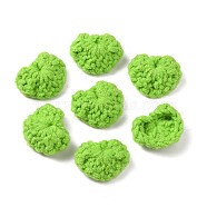 Handicraft Cotton Knitting Heart Ornament Accessories, for DIY Costume, Hat, Bag, Lime Green, 19~19.5x21.5~24.5x4~5mm(FIND-WH0116-44E)