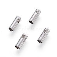 304 Stainless Steel Cord Ends, End Caps, Column, Stainless Steel Color, 7.5x2.6mm, Hole: 1.2mm, Inner Diameter: 2mm(STAS-K190-01C-P)