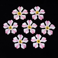 Plastic Beads, Flower, Hot Pink, 19~19.5x20~21x3mm, Hole: 1.2mm(KY-N015-50B)