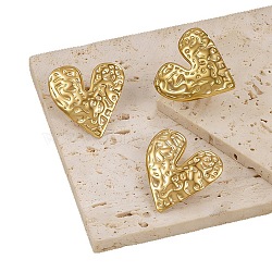 304 Stainless Steel Cuff Open Rings for Women, Heart, Golden, US Size 6(16.5mm)(RJEW-F212-04G)