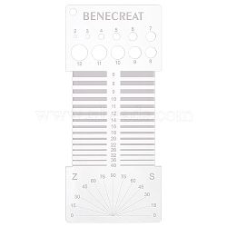 Acrylic Knitting Rulers, Knitting Tools, Rectangle, Clear, 16x7x0.4cm, Hole: 5mm(TOOL-WH0125-93)