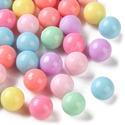 Opaque Resin Beads, Large Hole Beads, No Hole, Round, Mixed Color, 8mm(RESI-G134-03B)