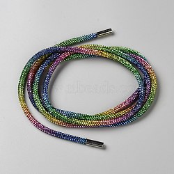 Cotton Rope, Glitter Rhinestone Shoelace, Round, Colorful, 1630x6mm(AJEW-WH0518-34)