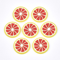 PVC Plastic Cabochons, Lemon, Red, 25x2mm(PVC-T004-29B)