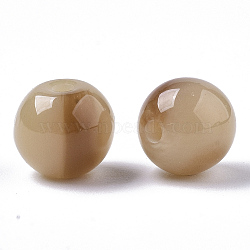 Resin Beads, Imitation Gemstone, Round, Wheat, 8mm, Hole: 1.6mm(X-RESI-S387-015A-06)