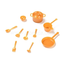 10Pcs DIY Plastic Miniature Kitchenware Set, for Children Kitchen Tableware Toys, Goldenrod, 14~55x7~37x3~17mm, Hole: 1~2mm, 10pcs/set(AJEW-K030-02B)