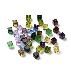 Glass Imitation Austrian Crystal Beads, Faceted, Suqare, Mixed Color, 7.5x7.5mm, Hole: 1mm(GLAA-H024-16C)