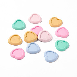 Opaque Resin Cabochons, Heart Tray, Mixed Color, 27.5x28x4mm(RESI-H140-12)