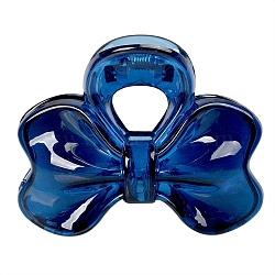 Plastic Bowknot Claw Hair Clips, Hair Accessories for Women Girls, Blue, 73x56x40mm(PW-WG4750B-03)