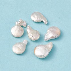 Baroque Natural Keshi Pearl Beads, Gourd, Seashell Color, 16.5~25.5x10.5~17x5~7.5mm, Hole: 0.8mm(PEAR-N020-L31)