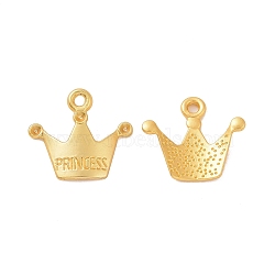 Rack Plating Alloy Pendant Rhinestone Settings, Crown with Word Princess, Golden, Fit for 1.5mm Rhinestone, 16.5x18.5x1mm, Hole: 1.6mm(FIND-H034-01G)
