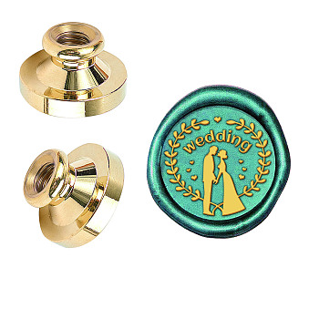Wax Seal Brass Stamp Head, for Wax Seal Stamp, Wedding Themed Pattern, 25x14.5mm
