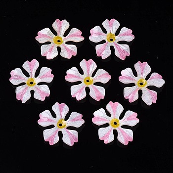 Plastic Beads, Flower, Hot Pink, 19~19.5x20~21x3mm, Hole: 1.2mm