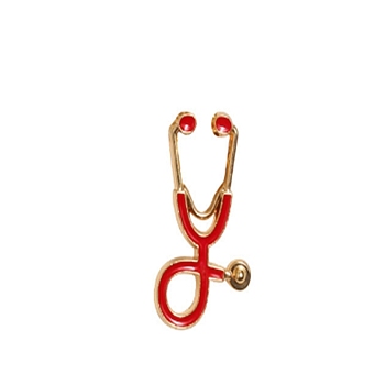 Medical Echometer Enamel Pin, Gold Plated Alloy Creative Badge for Backpack Clothes, Golden, 26x14.5x2mm, pin 1.2mm