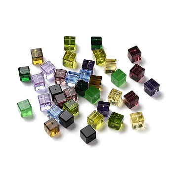 Glass Imitation Austrian Crystal Beads, Faceted, Suqare, Mixed Color, 7.5x7.5mm, Hole: 1mm