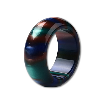 Resin Wide Chunky Finger Ring for Women, Dark Cyan, US Size 7 3/4~8(17.9~18.1mm)