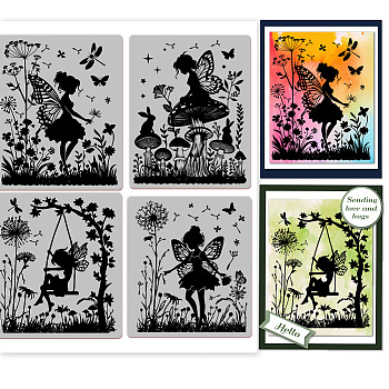 Rubber Clear Stamps, for Card Making Decoration DIY Scrapbooking, Fairy, 22x18x0.8cm