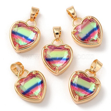 Golden Heart K9 Glass Pendants