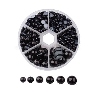 4mm Black Half Round Plastic Cabochons