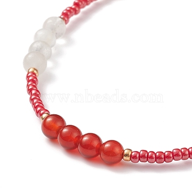 Natural Carnelian Beaded Necklaces for Women(NJEW-JN03984)-4