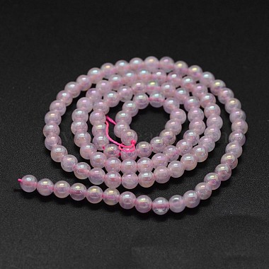Electroplated Natural Rose Quartz Beads Strands(G-K285-06-4mm)-2